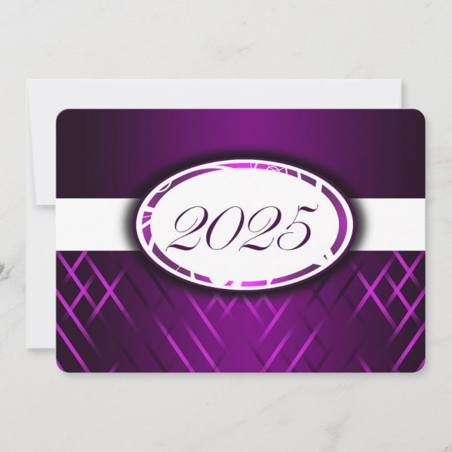 Purple and White Class of 2025 Invitations (Front)