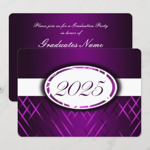 Purple and White Class of 2025 Party Invitation