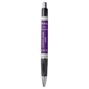 Purple and White Class Reunion Favours Pen