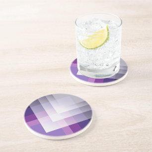 Purple and white coaster