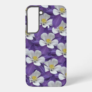 Purple and White Columbine Flower Pattern Samsung Galaxy Case