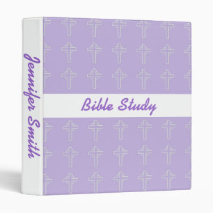 Purple and White Cross Binder