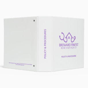 Purple and white custom logo binder
