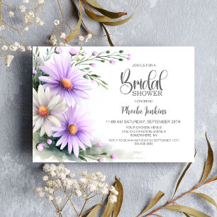 Purple and White Daisies Bridal Shower Invitation