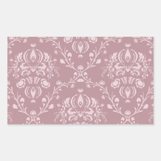 Purple and White Damask Sticker (Front)