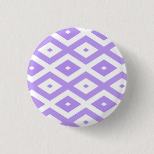 Purple and white diamond pattern 1 inch round button