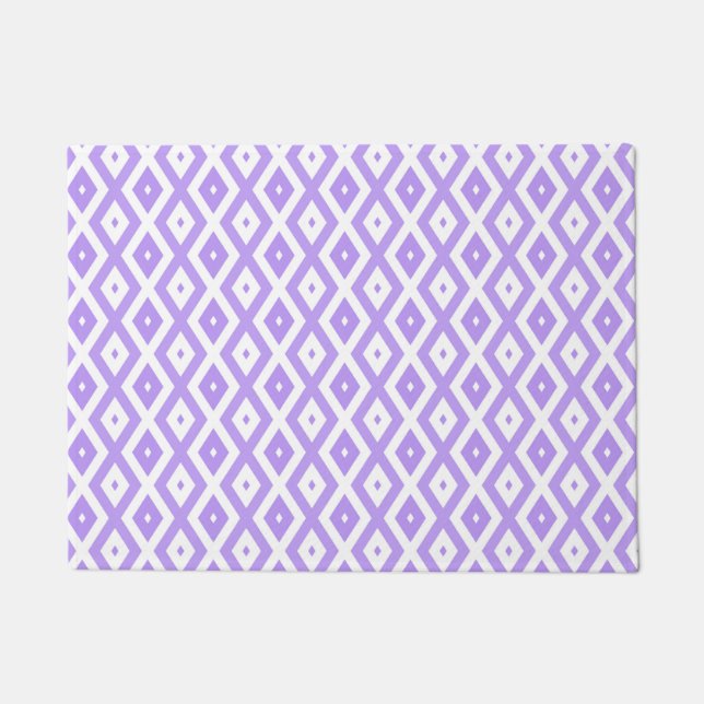 Purple and white diamond pattern doormat (Front)
