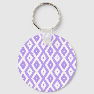 Purple and white diamond pattern keychain