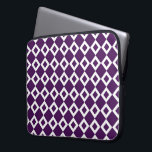 Purple and White Diamond Pattern Laptop Sleeve<br><div class="desc">A bold,  graphic pattern of interlocking purple and white diamond shapes. The white diamonds each contain a small dark purple diamond making purple the dominant colour of the geometric design. 



 Digitally created image. 
 Copyright © 2013 Claire E. Skinner. All rights reserved.</div>