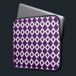 Purple and White Diamond Pattern Laptop Sleeve<br><div class="desc">A bold,  graphic pattern of interlocking purple and white diamond shapes. The white diamonds each contain a small dark purple diamond making purple the dominant colour of the geometric design. 



 Digitally created image. 
 Copyright © 2013 Claire E. Skinner. All rights reserved.</div>