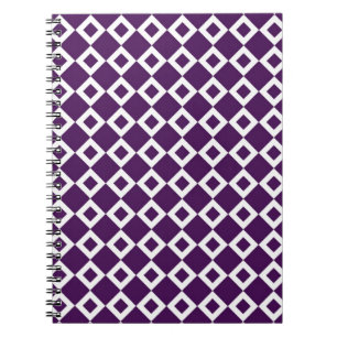 Purple and White Diamond Pattern Notebook