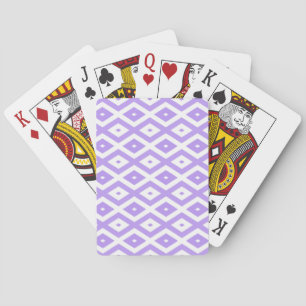 Purple and white diamond pattern playing cards