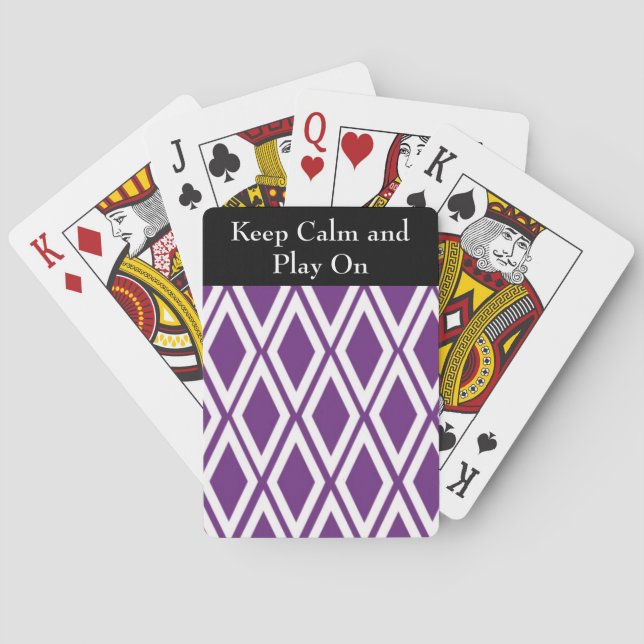Purple and White Diamond Pattern Playing Cards (Back)
