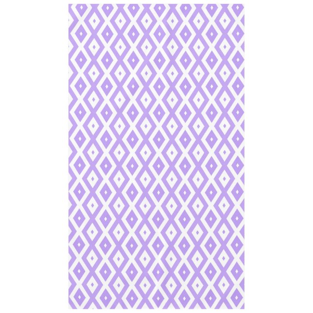 Purple and white diamond pattern tablecloth (Front)