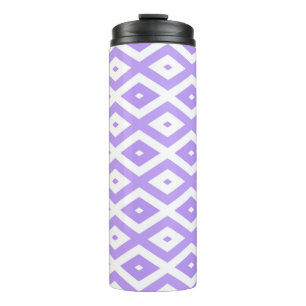 Purple and white diamond pattern thermal tumbler