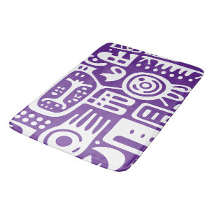 purple and white doodles 1 of 4 bath mat
