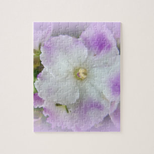 Purple and White Fancy African Violets Jigsaw Puzzle