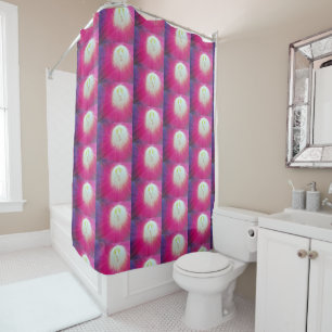Purple and White Floral Shower Curtain