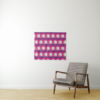 Purple and White Floral Tapestry