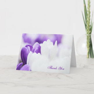 Purple and White Floral Thank You Card