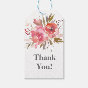 purple and white floral thank you gift tag