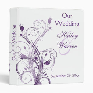Purple and White Floral Wedding Binder
