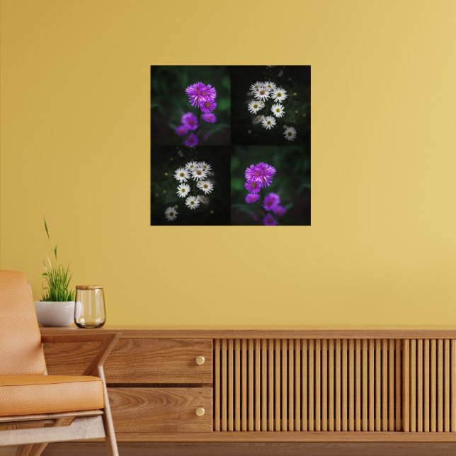 Purple and White Flowers Poster (Living Room 2)
