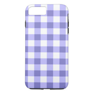 Purple And White Gingham Check Pattern iPhone 8 Plus/7 Plus Case
