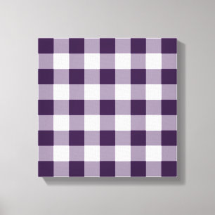 Purple and White Gingham Pattern Canvas Print