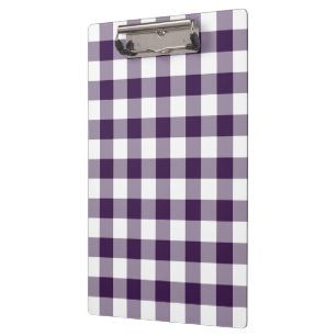 Purple and White Gingham Pattern Clipboard