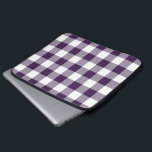 Purple and White Gingham Pattern Laptop Sleeve<br><div class="desc">Purple, lavender, and white squares form a bold, buffalo plaid. The purple and white gingham pattern was designed from scratch. The white is transparent, so you can change it if you like. Just click the "Customize it" button, then select a “Printed Background Colour” in the sidebar. When you're done, click...</div>