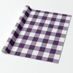 Purple and White Gingham Pattern Wrapping Paper