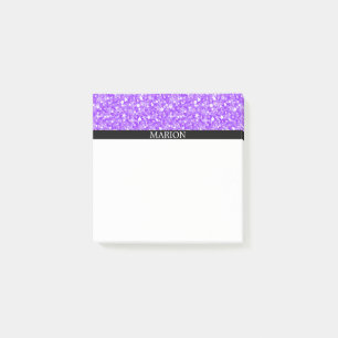 Purple And White Glitter Post-it Notes