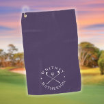 Purple And White Golf Clubs Personalized Name Golf Towel<br><div class="desc">Personalize the name to create a classic and stylish golf gift. Ideal for individuals,  golf clubs and as a company gift.
Designed by Thisisnotme©</div>