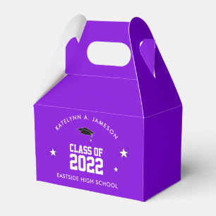 Purple and White Graduation Custom Favor Box