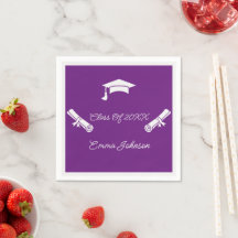 Purple And White Graduation Custom Paper