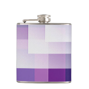 Purple and white hip flask