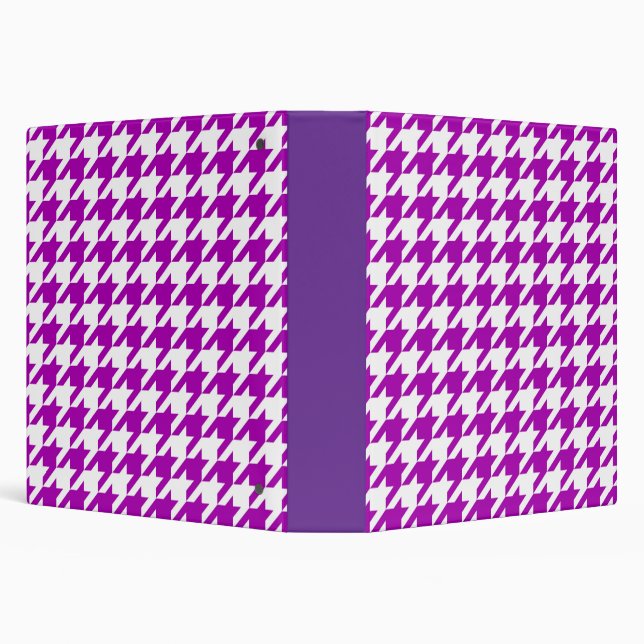 Purple and White Houndstooth Check Binder (Background)