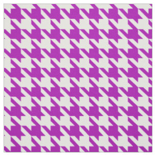Purple and White Houndstooth Check Fabric