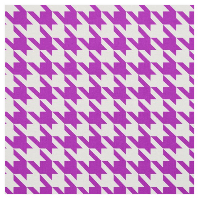 Purple and White Houndstooth Check Fabric (Swatch)