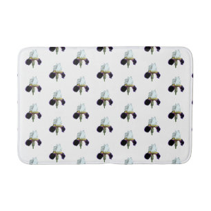 Purple and White Iris Bath Mat