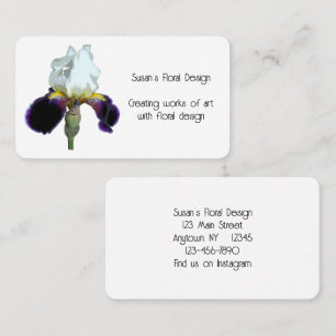 Purple and White Iris Business Cards