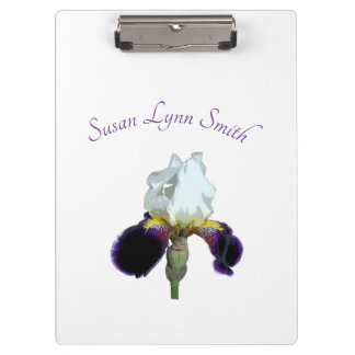 Purple and White Iris Clipboard