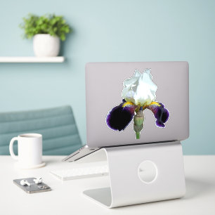 Purple and White Iris Custom Cut Sticker