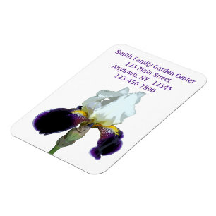 Purple and White Iris Flexible Magnet