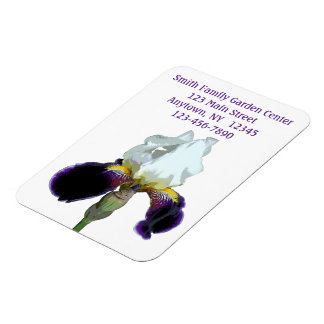 Purple and White Iris Flexible Magnet