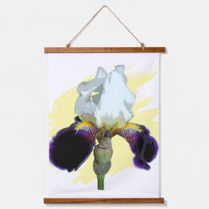 Purple and White Iris Hanging Tapestry