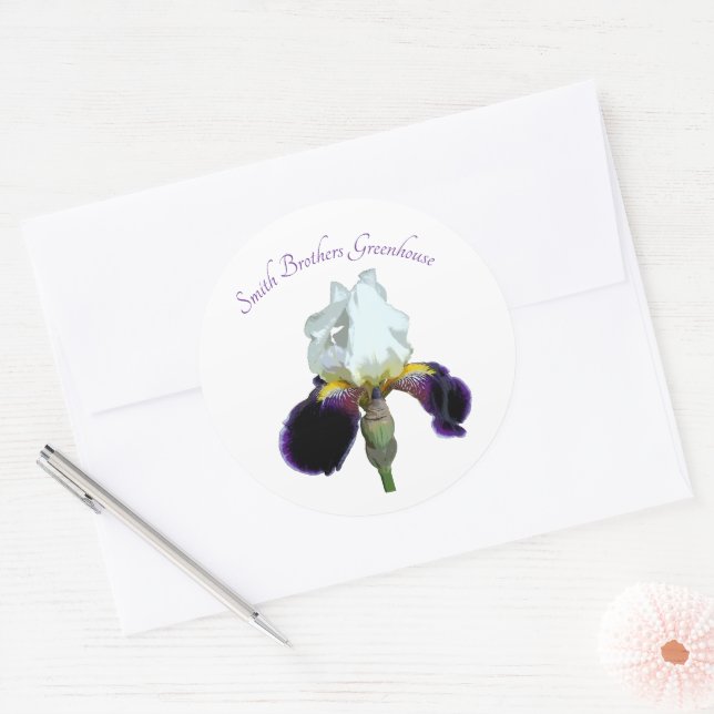 Purple and White Iris Stickers (Envelope)