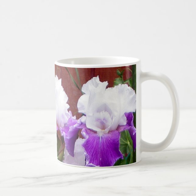 Purple and White Irises Coffee Mug (Right)