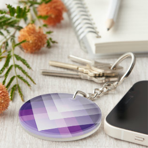 Purple and white keychain